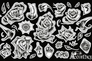 Ace of Spades flower tattoo idea