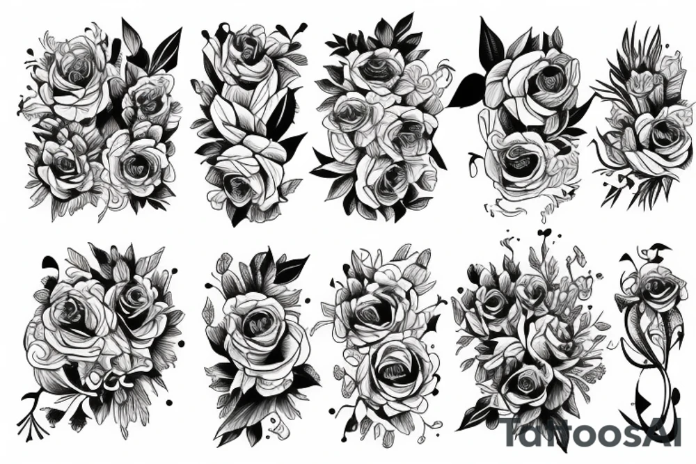 Flower color men tattoo idea