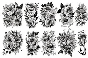 Flower color men tattoo idea