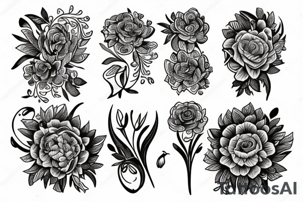 Flower color men tattoo idea