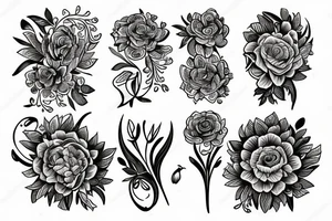 Flower color men tattoo idea