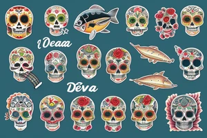 Ocean, Fishing, Anchors, Desert, DAD, Husband, Drums, Music, Motorcycles, San Diego, Tuna, Pisces, Love, Dia de los muertes tattoo idea