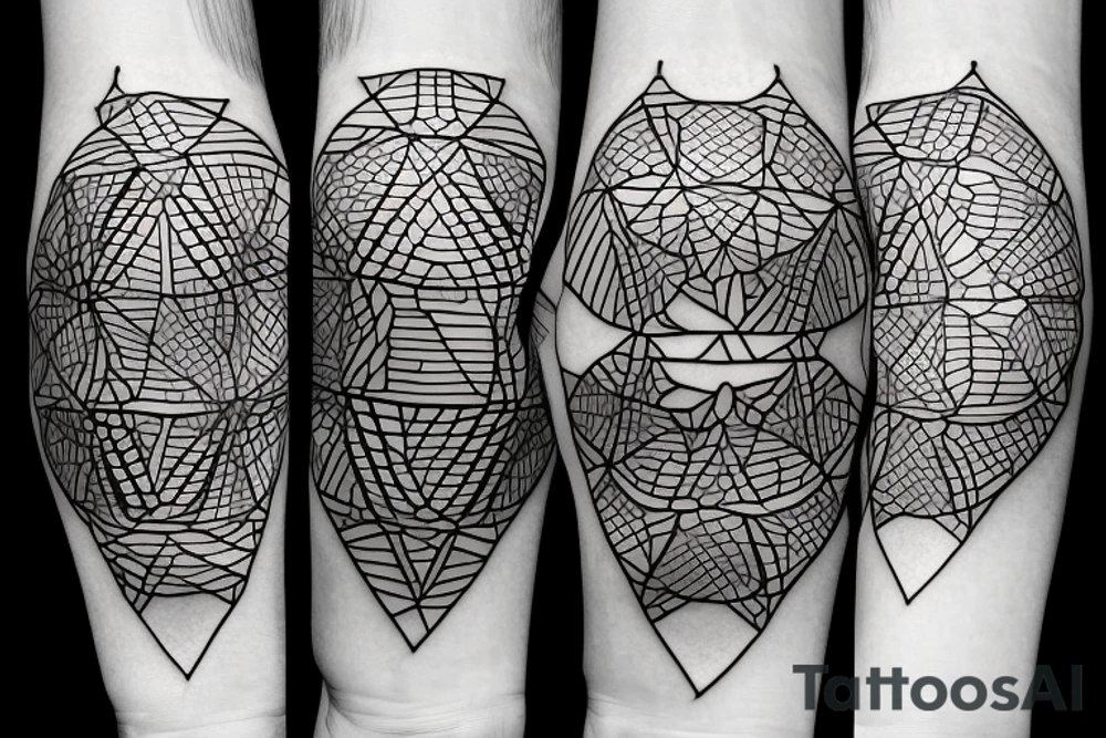A Turtle with geometric forms tattoo idea