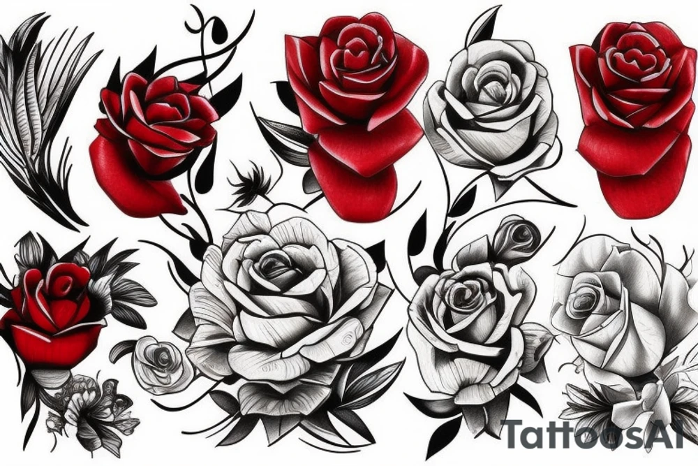 Flower color red
men tattoo idea