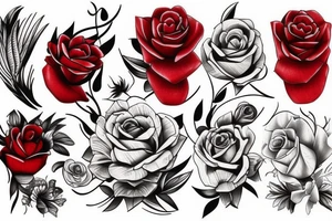 Flower color  red 
men tattoo idea