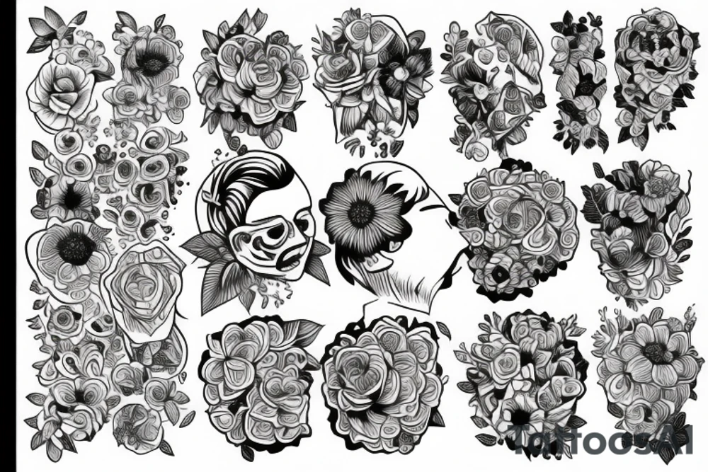 Flower color 
men tattoo idea