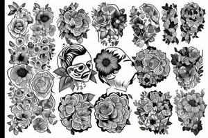 Flower color 
men tattoo idea