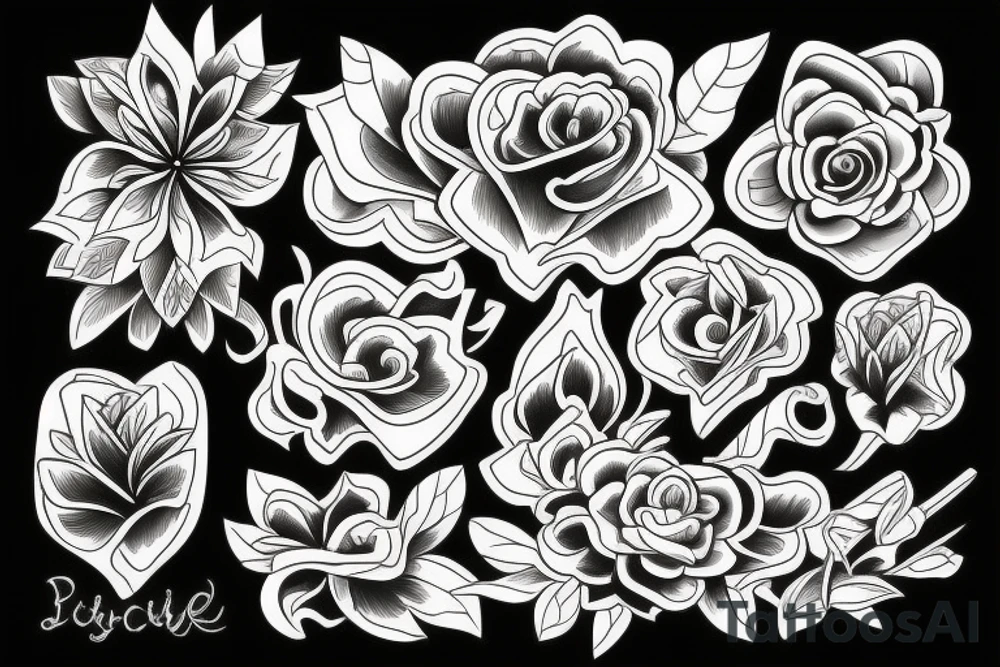Flower color 
men tattoo idea