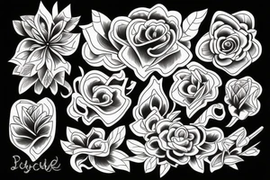 Flower color 
men tattoo idea