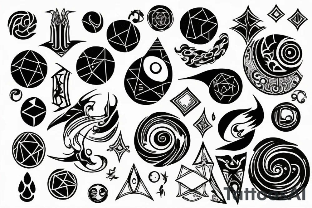 5 element space , hollow tattoo idea