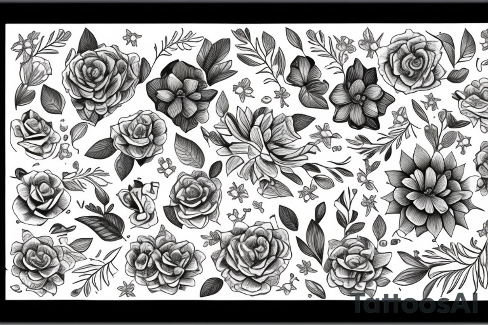A book and pen, with flowers around it tattoo idea