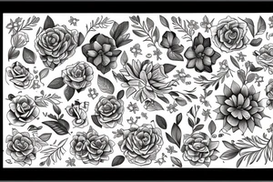 A book and pen, with flowers around it tattoo idea