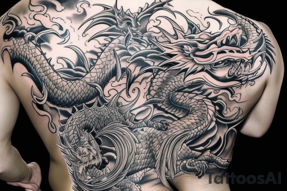 dragon and tiger back tattoo tattoo idea