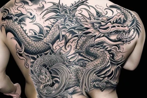 dragon and tiger back tattoo tattoo idea