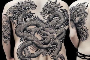dragon and tiger back tattoo tattoo idea
