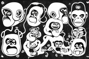 Monkey dressed as a monnk being abducted by an ovni tattoo idea