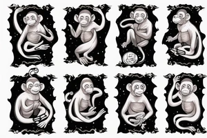 Monkey dressed as a monk being abducted by an ovni tattoo idea