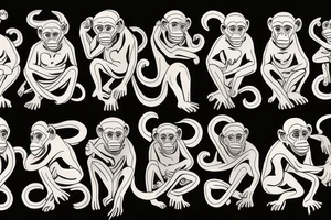 Monkey dressed up as a monk tattoo idea