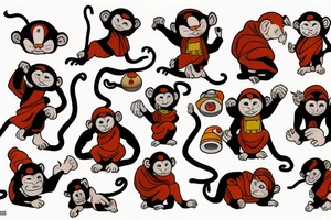 Monkey dressed up as a monk tattoo idea