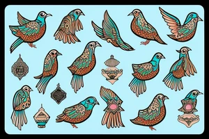 turquoise dove in marrakesh shorts tattoo idea