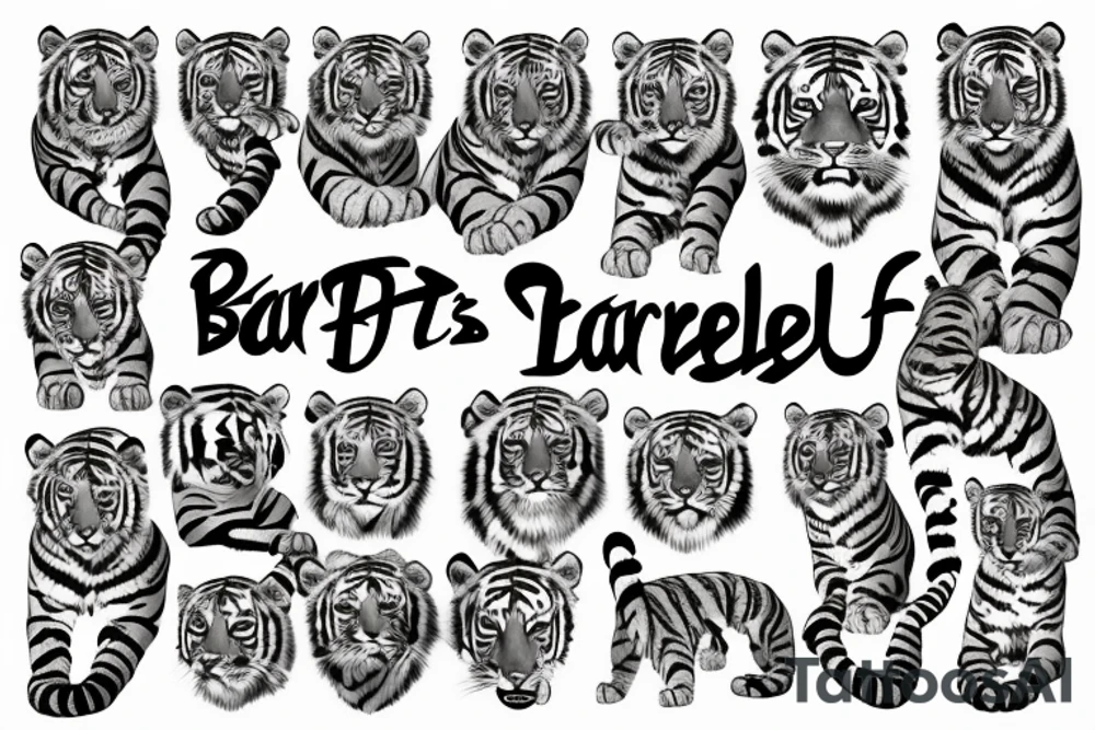 Tiger with barbell tattoo idea