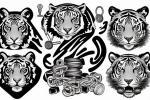 Tiger with weights tattoo idea