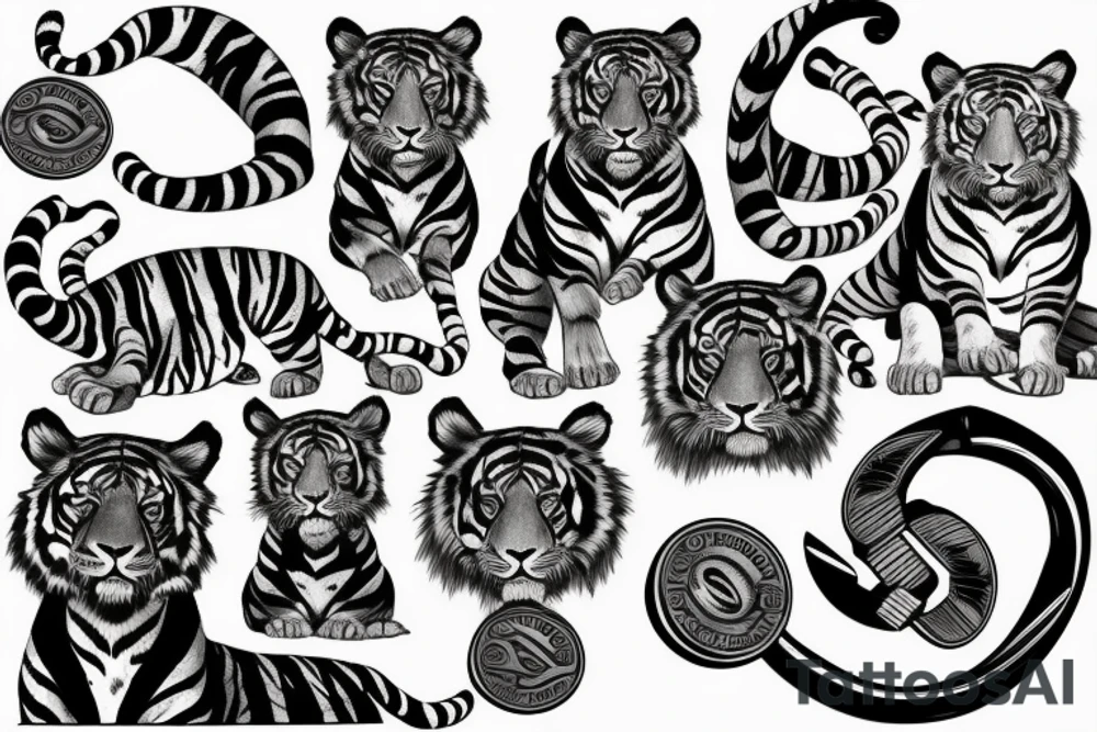 Tiger with weights tattoo idea
