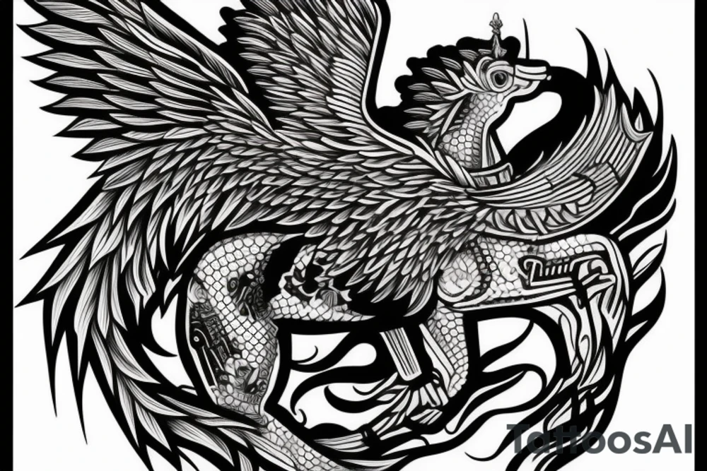pegasus with a warrior man on top tattoo idea