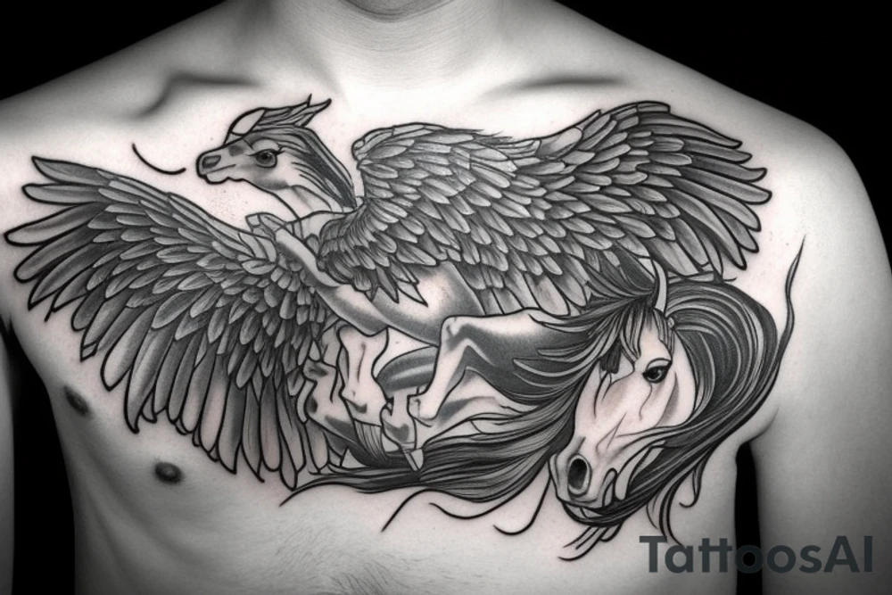 pegasus with a warrior riding him tattoo idea