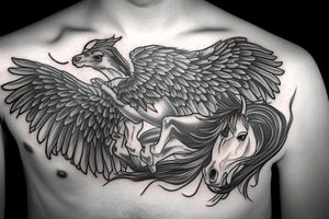 pegasus with a warrior riding him tattoo idea