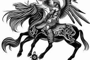 pegasus with a warrior riding him tattoo idea