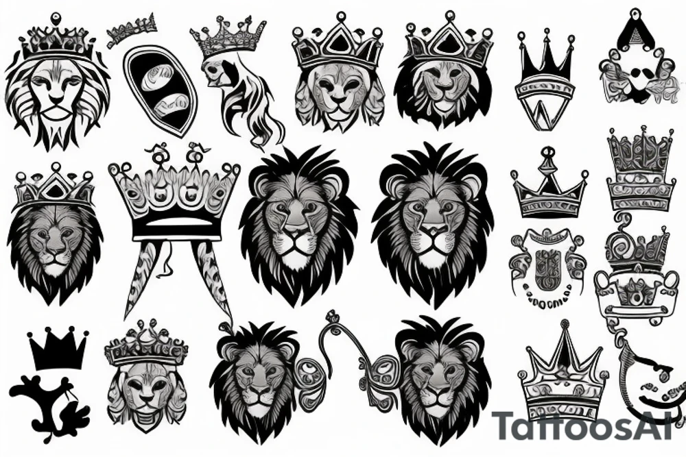 lion & crown tattoo idea