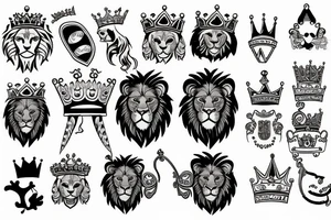 lion & crown tattoo idea