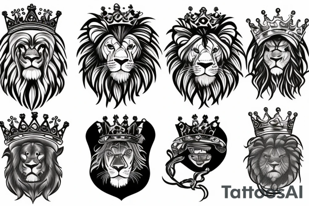 lion & crown tattoo idea