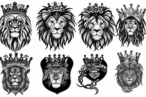 lion & crown tattoo idea