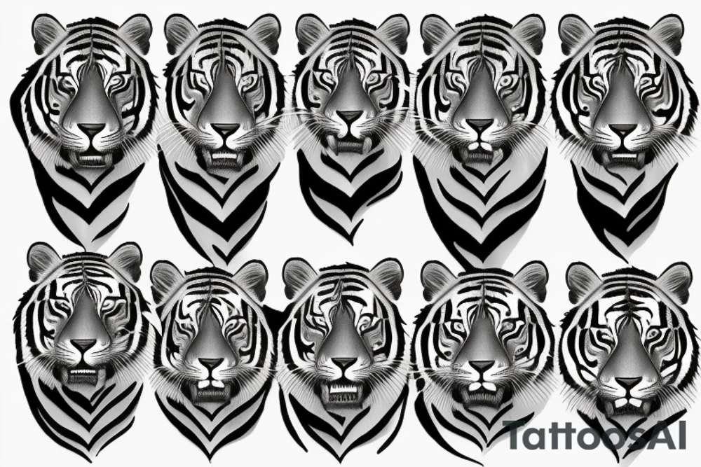 Tiger with clouds tattoo idea