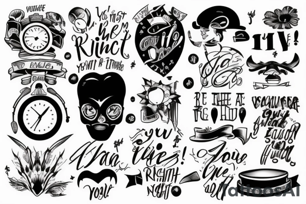 You're at the right place at the right time tattoo idea
