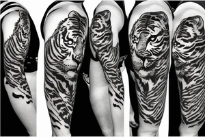 Tiger with clouds in the background tattoo idea