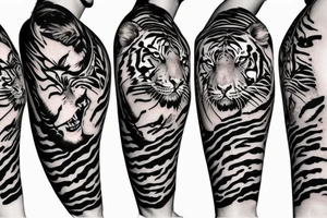 Tiger with clouds in the background tattoo idea