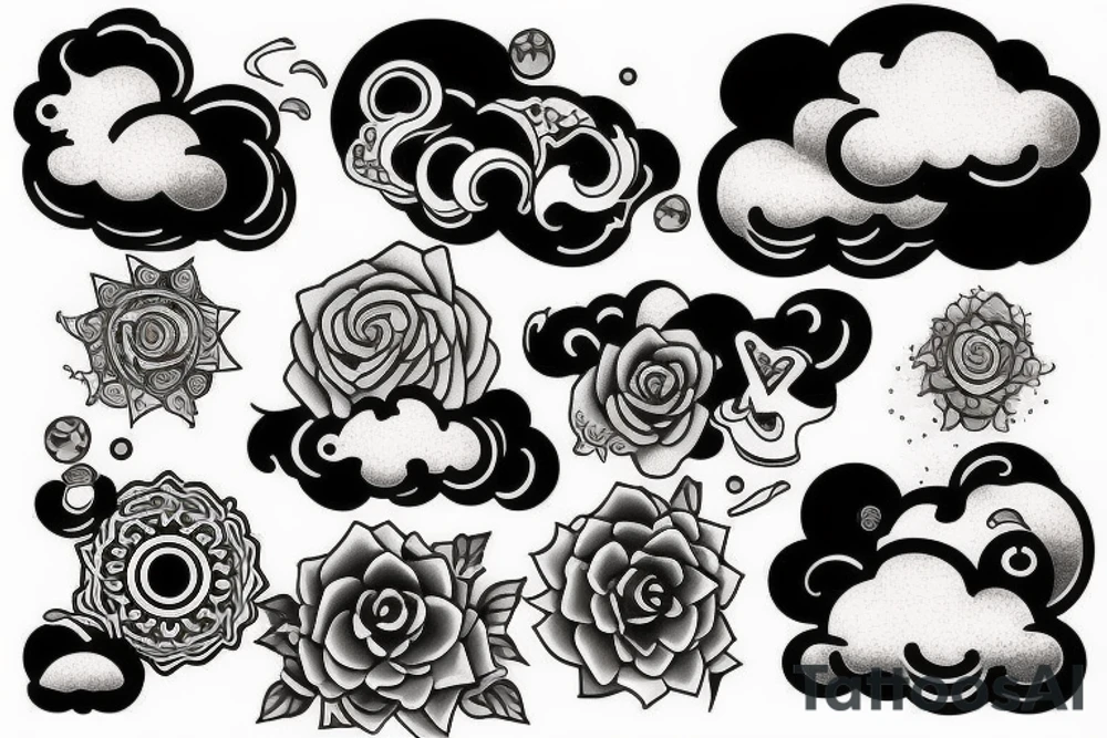 clouds in the background tattoo idea