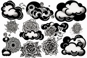 clouds in the background tattoo idea