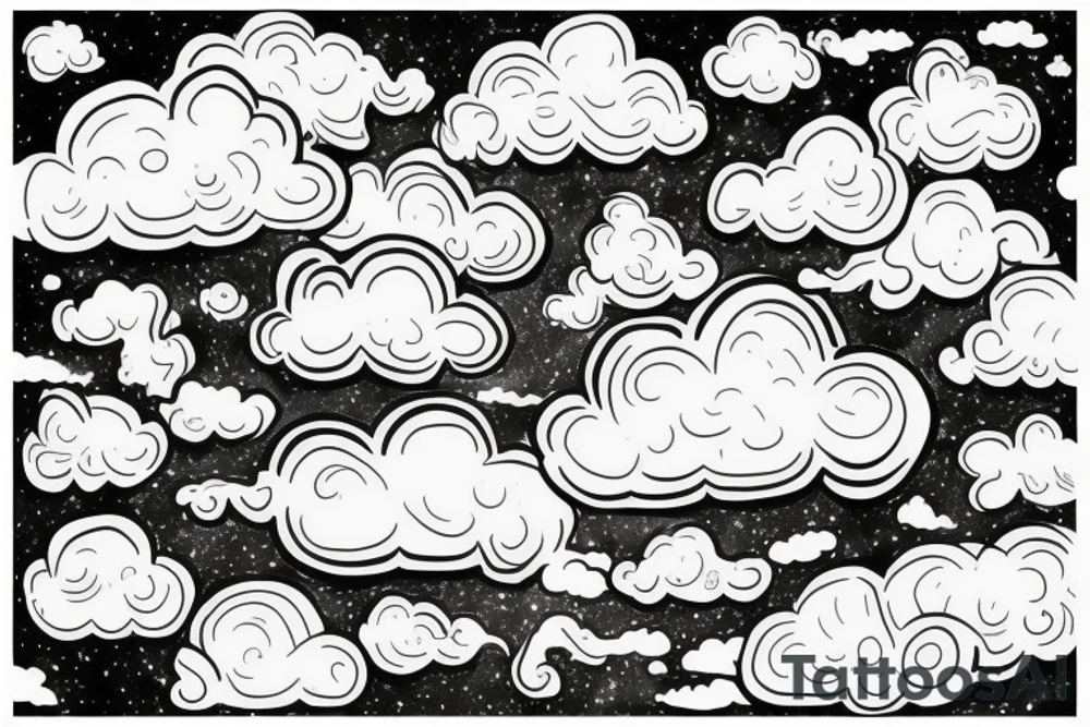 clouds in the background tattoo idea