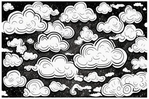 clouds in the background tattoo idea