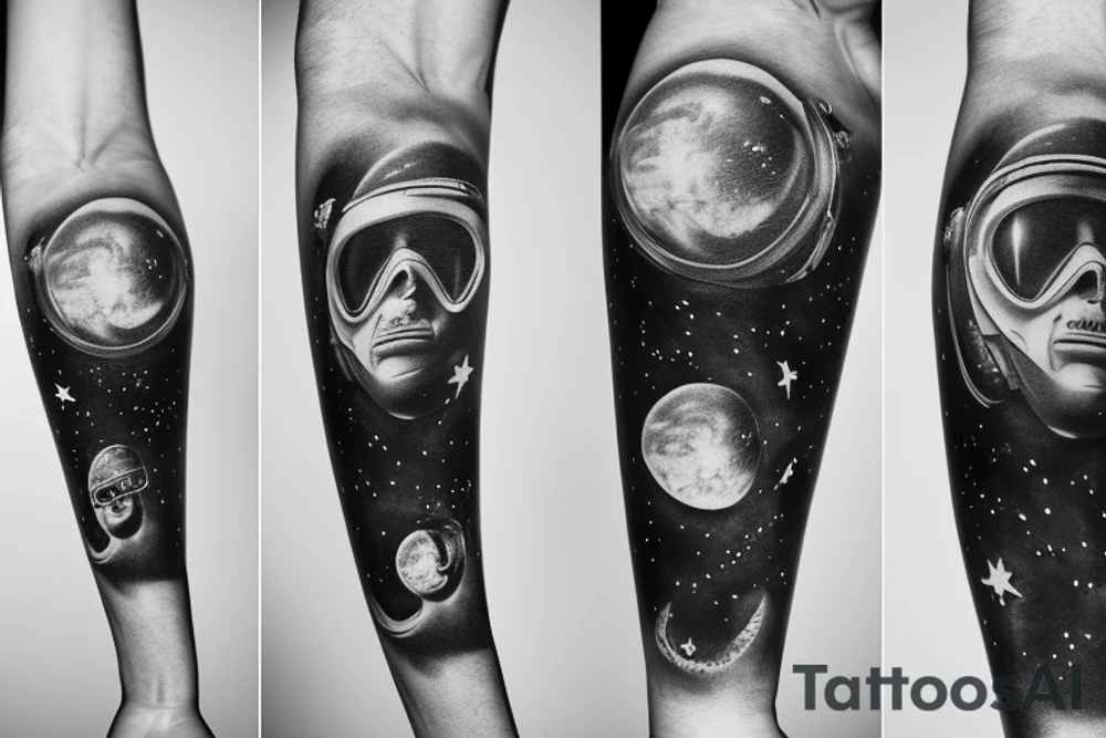 Un singe astronaute tattoo idea