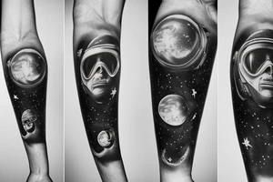 Un singe astronaute tattoo idea