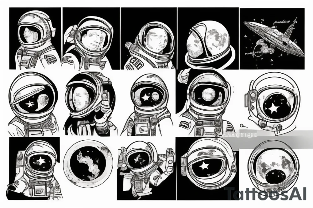 Un singe astronaute tattoo idea