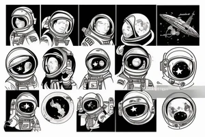 Un singe astronaute tattoo idea