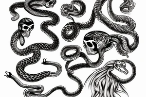Skulle with a snake on top tattoo idea