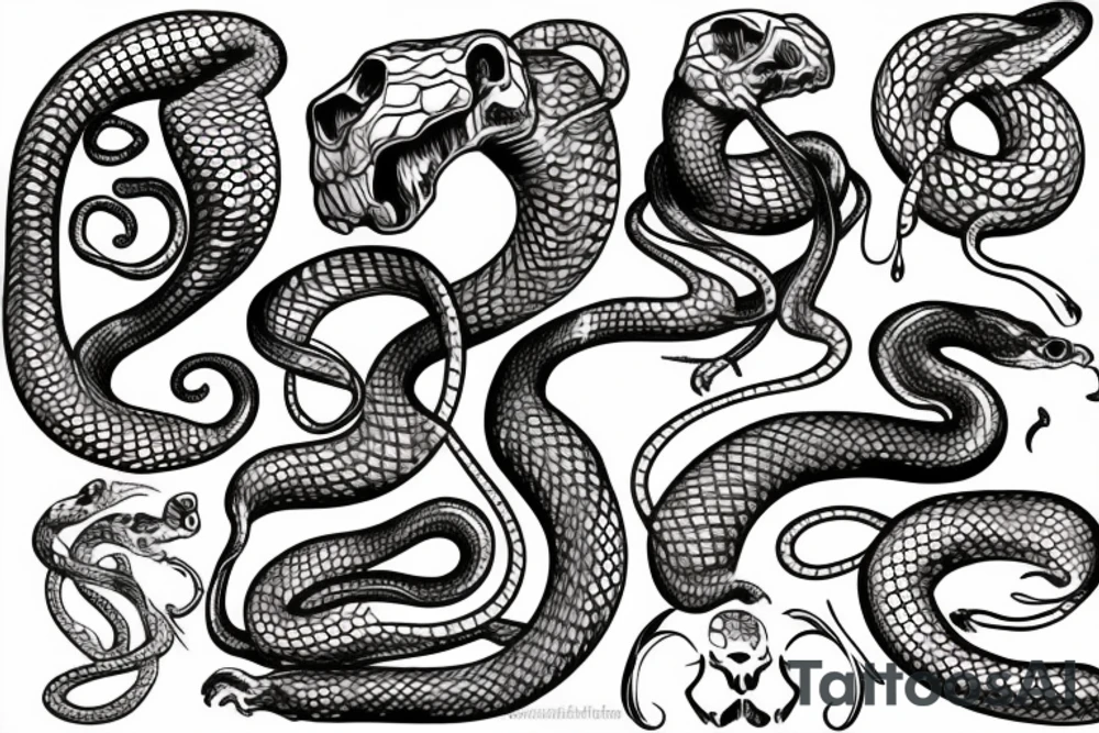 Skulle with a snake on top tattoo idea
