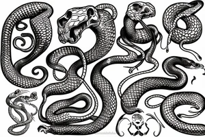 Skulle with a snake on top tattoo idea